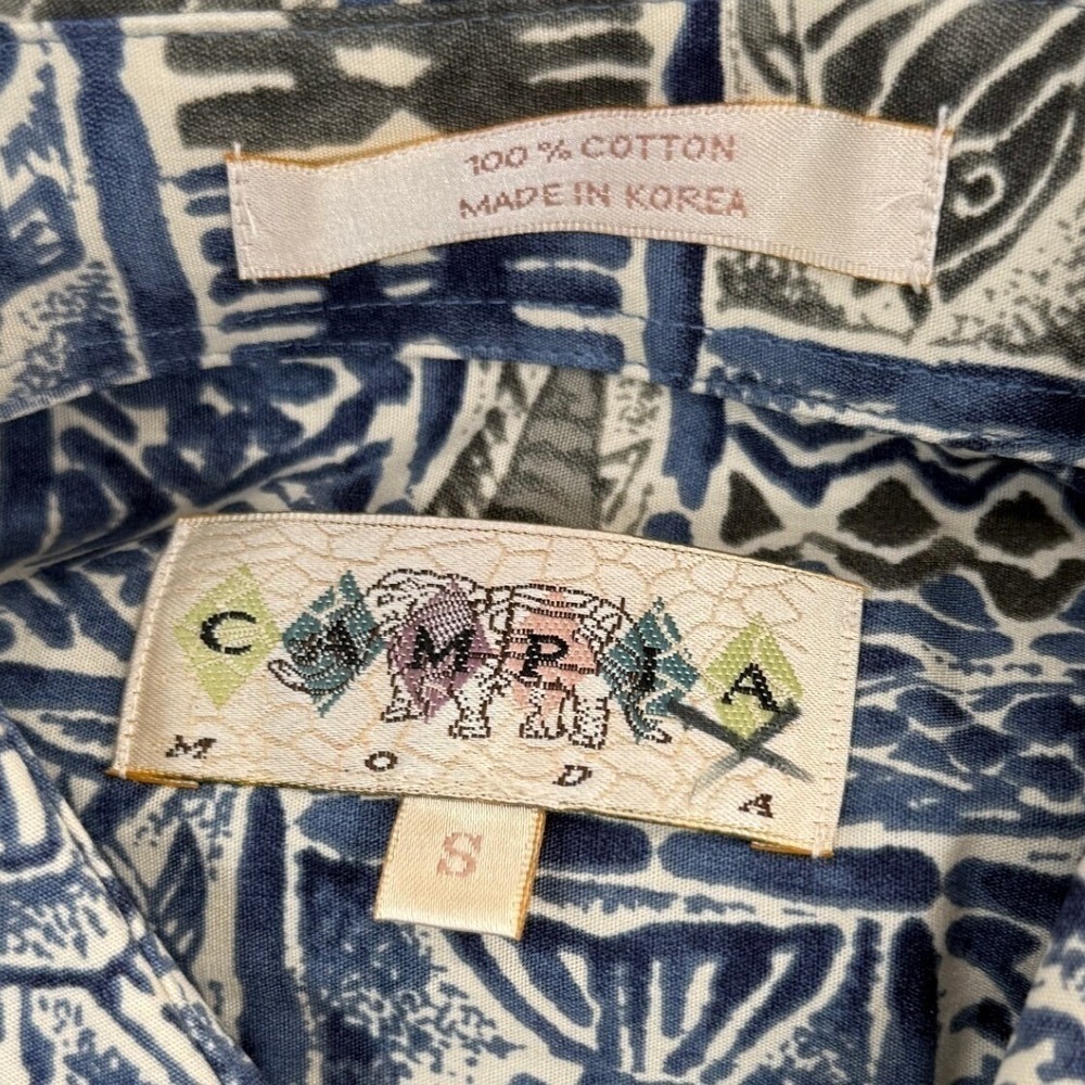 Campia Moda Fish Print Aloha Shirt Hawaiian Mens Small New NWT Beachwear Vintage - Picture 4 of 8
